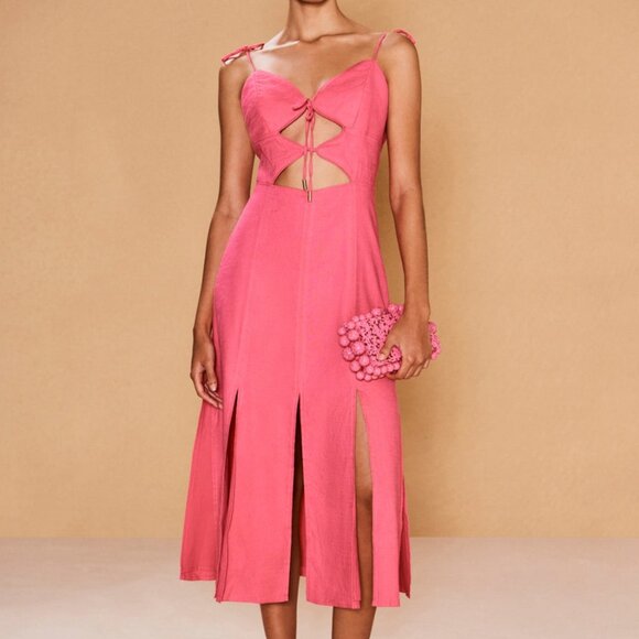 Cult Gaia Liv Cut Out Midi-Dress in Sangria NWT - Picture 1 of 10